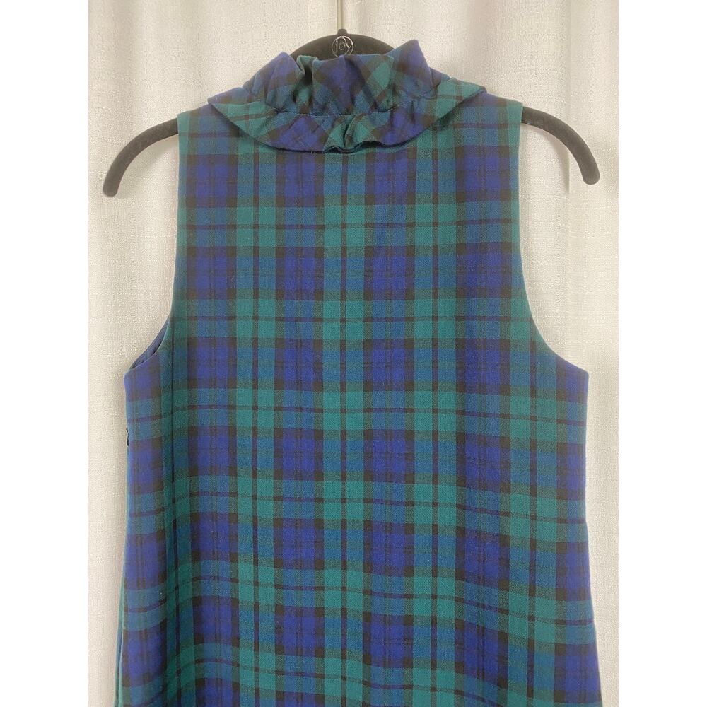 Vineyard Vines Blackwatch Plaid Meredith Ruffle Neck Shift Dress Sz.2 NWT - Picture 13 of 16